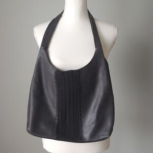 The Sak | Black Leather Double Handle Shoulder Purse